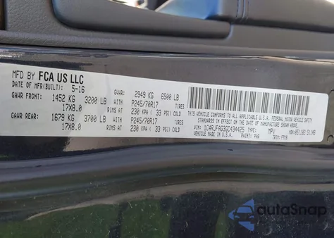 2016 Jeep Grand Cherokee Laredo z USA, uszkodzony, nr VIN 1C4RJFAG3GC434425